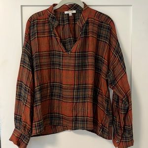 Madewell Plaid Knit Blouse